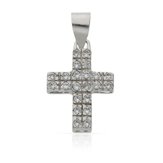 CRUZ DE ORO BLANCO CON CIRCONITAS