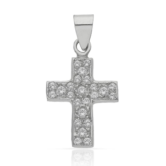 CRUZ DE ORO BLANCO CON CIRCONITAS